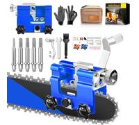 Affilatrice per motosega, strumento per affilare motosega con 5 punte per affilare motosega in carburo di tungsteno, kit portatile manuale per motosega per motosega da 10,2 a 55,9 cm, blu