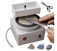 Affilatrice Raffreddata Ad Acqua, Levigatrice Elettrica Da Banco | System Di Affilatura A Secco E A Umido Con Gocciolatore A Manopola, 0-4000 Giri/min, For Coltelli/pietra/ceramica/vetro