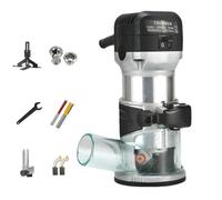 Affilatrice taglierina 240 V 2000 W, velocità variabile 1-6, avvio progressivo, doppio mandrino 6,35 e 8 mm, con presa di aspirazione (nero)