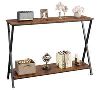 AffinityFurn Console in legno con 2 ripiani, 104 x 80 x 29 cm, consolle divano telaio in metallo, per soggiorno, ingresso e camera da letto
