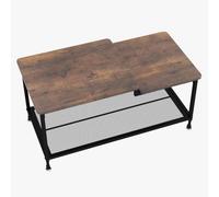AffinityFurn Tavolino da salotto a 2 livelli, con struttura in acciaio e mensola, tavolino industriale con telaio in metallo per 101 x 54,5 x 9 cm