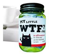 Affirmation Jar, 60 Humorous Inspirational & Gratitude Messages, Desktop with Motivational Cards, Fun Gift for Adults Students Friends, Home Dorm Office Bookshelf Daily Positivity and Encouragement