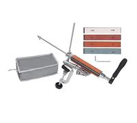 Affitta per coltello ad angolo fisso in metallo professionale con 4 macinini a 360 ° design di lancio per rotazione per coltelli caccia in cucina fuso in alluminio in acciaio