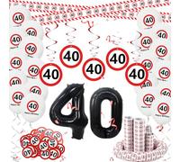 Affivia Segnale stradale palloncino decorazione compleanno (40° compleanno)