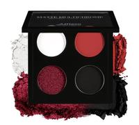 Afflano Goth Red Eyeshadow Palette di Ombretti Bianco Nero Rosso Ombretto Ultra Pigmentato Intensivo Metallico Fumoso Opaco e Satinato Rosso Glitter Ombretto Palette Halloween Gothic Clown Makeup