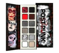 Afflano Palette di ombretti nero bianco grigio bianco bianco nero rosso goth halloween eyeshadow pallet argento glitter rosso palete colorato emo grunge gotico smokey occhi horror vampir zombie trucco