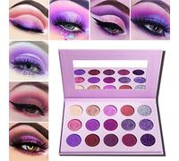 Afflano Palette Ombretti Professionali, Glitter Matte Shimmer Cream Rosa Marrone Argento Viola