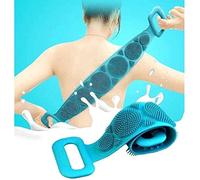 Afflatus® Spazzola da bagno in silicone per la rimozione della pelle morta, da uomo e da donna, doppia cintura esfoliante per doccia, facile da pulire, schiuma bene (multicolore) (paglia) (cintura)