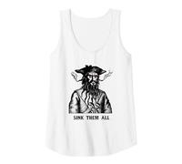 Affondali Tutti Pirata Sea Thieves of Oceans Canotta, Donna, Bianco, S