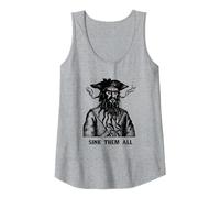 Affondali Tutti Pirata Sea Thieves of Oceans Canotta, Donna, Grigio Melange, M