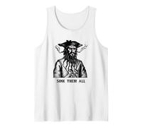 Affondali Tutti Pirata Sea Thieves of Oceans Canotta, Uomo, Bianco, S