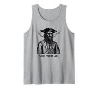 Affondali Tutti Pirata Sea Thieves of Oceans Canotta, Uomo, Grigio Melange, M