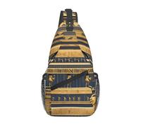 Affreschi faraonici egiziani È una borsa a tracolla casual da uomo con elevata capacità di archiviazione e una tasca applicata su ogni lato.