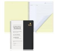 Affrolling 1 Pack Carbonless Lab Notebook Carbon Copy with Elastic Band 8.5'' x 11'' 50 Sets of Pages 100 Pages Total Laboratory Engineering Chemistry Computation Notebook Science Grid(Black)