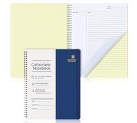 Affrolling 1 Pack Carbonless Lab Notebook Carbon Copy with Elastic Band 8.5'' x 11'' 50 Sets of Pages 100 Pages Total Laboratory Engineering Chemistry Computation Notebook Science Grid (Blue)