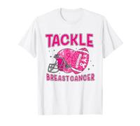 Affrontare il cancro al seno rosa casco da calcio consapevolezza ottobre Maglietta