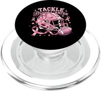 Affrontare il cancro al seno rosa casco da calcio nastro consapevolezza PopSockets PopGrip per MagSafe