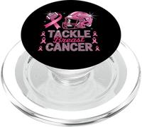 Affrontare il cancro al seno rosa casco da calcio nastro consapevolezza PopSockets PopGrip per MagSafe