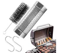 Affumicatore A Tubo Per Pellet - Strumento Per Barbecue Caldo Freddo In Acciaio Inossidabile Con 2 Ganci | Tubo Portatile Per Pellet Di Legno, Accessorio Per Affumicatore Per Formaggio, Manzo, Noci, P