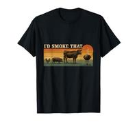Affumicatore di carne con scritta in inglese "I'd Smoke That Funny Retro Maglietta