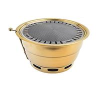 Affumicatore portatile a carbonella in acciaio inox con coperchio, 34 x 17 cm, perfetto per 6-10 persone, ideale per grigliate all'aperto e feste barbecue