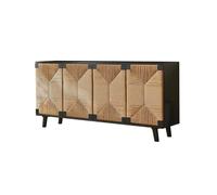 AFGFGHES Mobile Da Cucina Credenza in legno in stile Wabi-sabi, mobiletto portaoggetti in rattan intrecciato a mano, mobiletto portaoggetti for ingresso Mobile Buffet