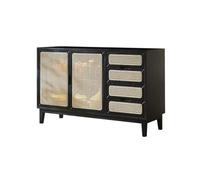 AFGFGHES Mobile Da Cucina Credenza in legno retrò Wabi-sabi Style Rattan Dining Cabinet Cassetto contenitore Ingresso Cabinet Mobile Buffet