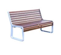 AFGFGHES Panchina Da Parco Sedia Da Parco Panca Da Esterno Panca Da Esterno In Legno Massello Schienale Doppio Sedile Comunità Quadrata In Acciaio Inox Panchine Da Giardino(B)