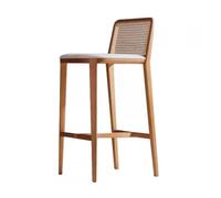 AFGFGHES Sgabello Da Bar Sgabello Alto Con Schienale Alto Da Cucina For La Casa In Legno Massello Di Rattan Alla Moda Sgabello Alto