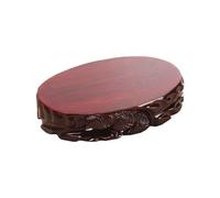 AFGFGHES Supporto per Bonsai Retro in Legno massello con Base in Pietra dispari, Ingresso, Ornamenti Artigianali, Base rialzata for Vaso da Fiori, Staffa in Giada Base in Legno(S)