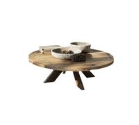 AFGFGHES Tavolino Da Caffè Piccolo Tavolo da tè antico in legno massello, tavolo da tè rotondo for soggiorno rurale, tavolo centrale retrò Tavoli Da Soggiorno(100cm)