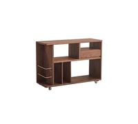 AFGFGHES Tavolino Da Divano Tavolino Color Noce 90 cm con Ruote e Cassetti, Mobile con Ripostiglio per Soggiorno, adatto a Lato Divano, Balcone, Camera da Letto etc Tavolino Da Soggiorno