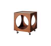 AFGFGHES Tavolino Da Divano Tavolino da caffè quadrato mobile in legno massello in stile retrò, comodino in vetro for camera da letto Tavolino Da Soggiorno