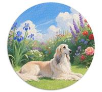 Afghan Hound Rundes 1000 Puzzle Animals Rundes Puzzle Familienpuzzle Erwachsene Anspruchsvoll Puzzle Für Erwachsene Und Kinder Reisegeschenke 1000pcs (67.5x67.5cm)