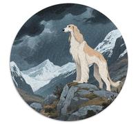 Afghan Hound Rundes 1000 Puzzle Animals Rundes Puzzle Familienpuzzle Erwachsene Anspruchsvoll Puzzle Für Erwachsene Und Kinder Familiengeschenke 1000pcs (67.5x67.5cm)