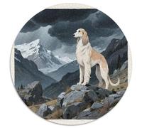 Afghan Hound Rundes 1000 Puzzle Animals Rundes Puzzle Familienpuzzle Schwieriges Großes Puzzle Pädagogisches Für Jungs Mädchen Familiengeschenke 1000pcs (67.5x67.5cm)