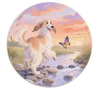 Afghan Hound Rundes 1000 Puzzle Animals Rundes Puzzle Familienpuzzle Schwieriges Großes Puzzle Pädagogisches Für Jungs Mädchen Kreative 1000pcs (67.5x67.5cm)
