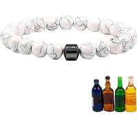 AFGQIANG Braccialetto anti alcool, braccialetto magnetico regolabile anti alcool, perline magnetiche per ridurre la voglia di bere, alleviare l'ansia e lo stress, Misura unica, magnete al neodimio