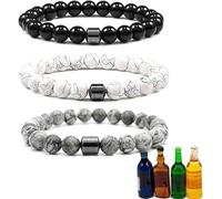 AFGQIANG Braccialetto anti alcool, braccialetto magnetico regolabile anti alcool, perline magnetiche per ridurre la voglia di bere, alleviare l'ansia e lo stress, Misura unica, magnete al neodimio
