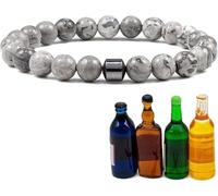 AFGQIANG Braccialetto anti alcool, braccialetto magnetico regolabile anti alcool, perline magnetiche per ridurre la voglia di bere, alleviare l'ansia e lo stress, Misura unica, magnete al neodimio