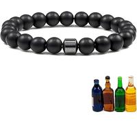 AFGQIANG Braccialetto anti alcool, braccialetto magnetico regolabile anti alcool, perline magnetiche per ridurre la voglia di bere, alleviare l'ansia e lo stress, Misura unica, magnete al neodimio