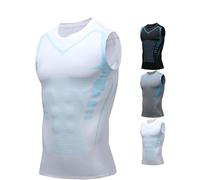 AFGQIANG Camicia senza maniche modellante ionica 2026, canotta modellante a compressione, sentite il potere di fiducia, energia e forza, costruite un corpo tonico, bianco, L