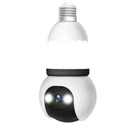 AFGQIANG Livelyto - Telecamera di sicurezza con lampadina, telecamera wireless per interni ed esterni, con visione notturna, luci del portico con telecamere, facile da installare come cambiare