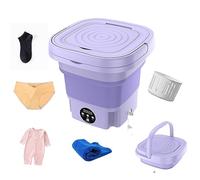 AFGSsm 12L Lavatrice portatile, Mini lavatrice per campeggio, Viaggi, Dormitori per biancheria intima, Vestiti per bambini -Viola