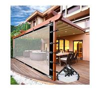 AFGZQ Tende Trasparenti Esterni Pannelli Laterali Impermeabili Pergola con Occhielli Trasparente Telone Plastica, for Gazebo, Giardini, Personalizzabile (Color : Clear, Size : 19.68x8.2ft/6x2.5m)