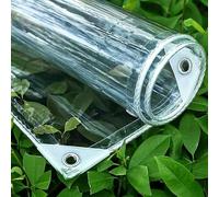 AFHRJNX 1.5×2.5m Telone Trasparente con Occhielli, Impermeabile, Trasparente, Resistente alle intemperie, per Esterni, Balcone, Giardino d'inverno, Corda Inclusa