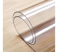 AFHRJNX Tovaglia Trasparente in PVC 1.5 mm, 80×140cm Copritavolo Lavabile Impermeabile Resistente al Calore, Pellicola Protettiva per Tavolo Rettangolare