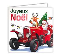 Afie 23005 - Biglietto quadrato di Babbo Natale, con busta bianca brillante
