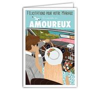 Afie 69-4333 - Biglietto di auguri per matrimonio con busta per coppia da uomo, motivo: Mini poster, formato 17 x 11,5 cm