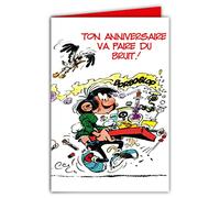 Afie GLCT-0239 Gaston Lagaffe - Biglietto di auguri di compleanno chimista Potion Magique Elixir di lunga vita umoristica, formato chiuso 17 x 11,5 cm, con busta illustrata in Francia
